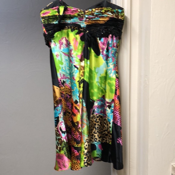 Multi color dress one shoulder by NW collections - Picture 2 of 5